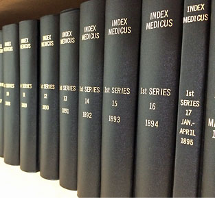 Volumes of Index Medicus available to browse in LSHTM Library
