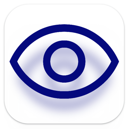 the icon for the app - a dark blue outline of an eye