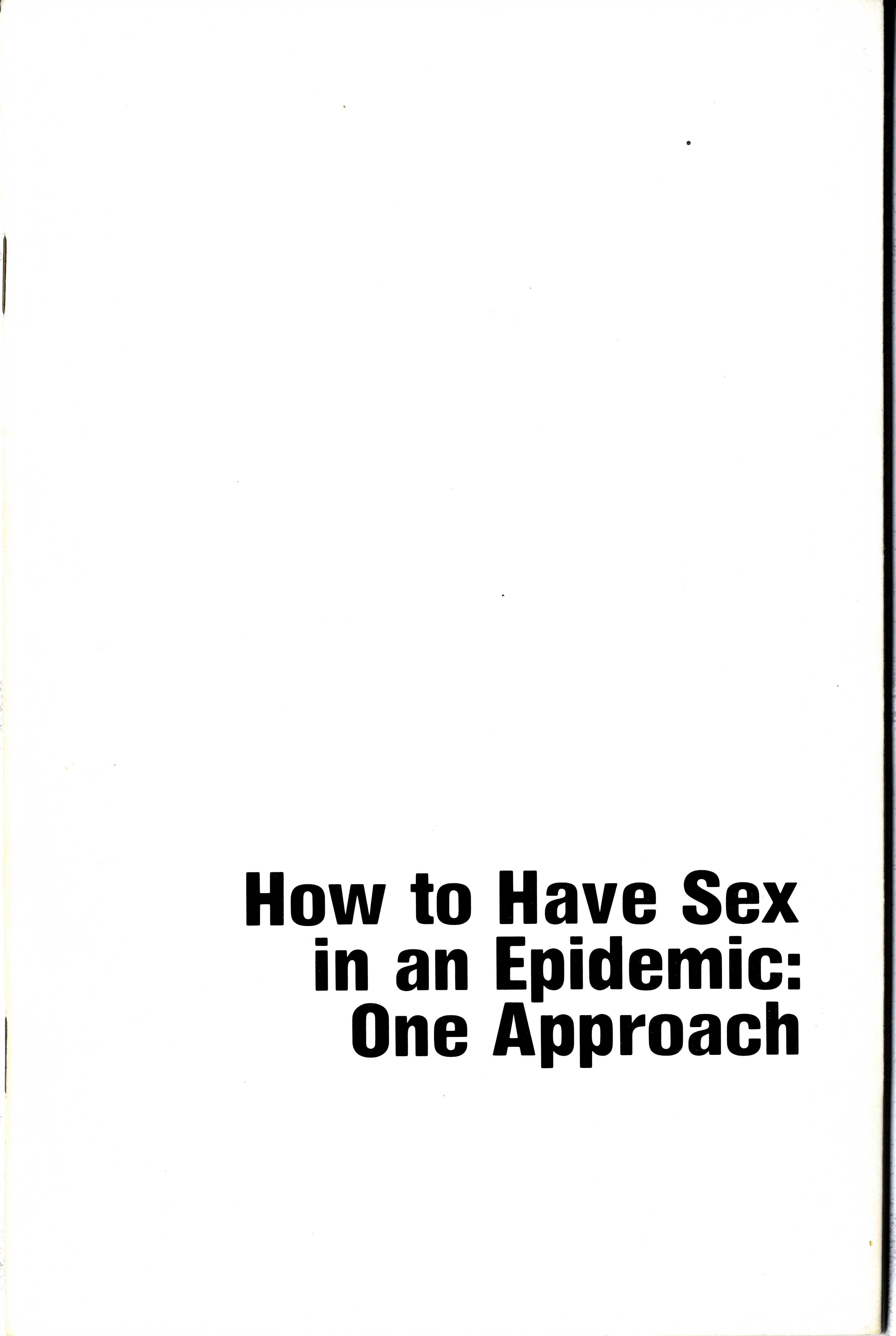 Who Was Reading ‘how To Have Sex In An Epidemic Library And Archives 