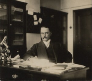 Sir Ronald Ross, either in London or at the Liverpool School of Tropical Medicine, 1904 or 1909.