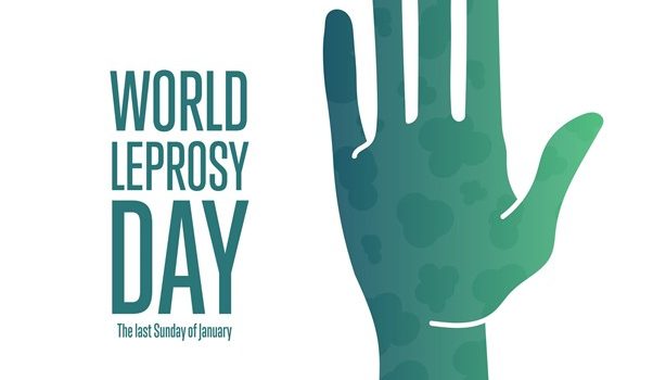 Poster for World Leprosy Day showing hand