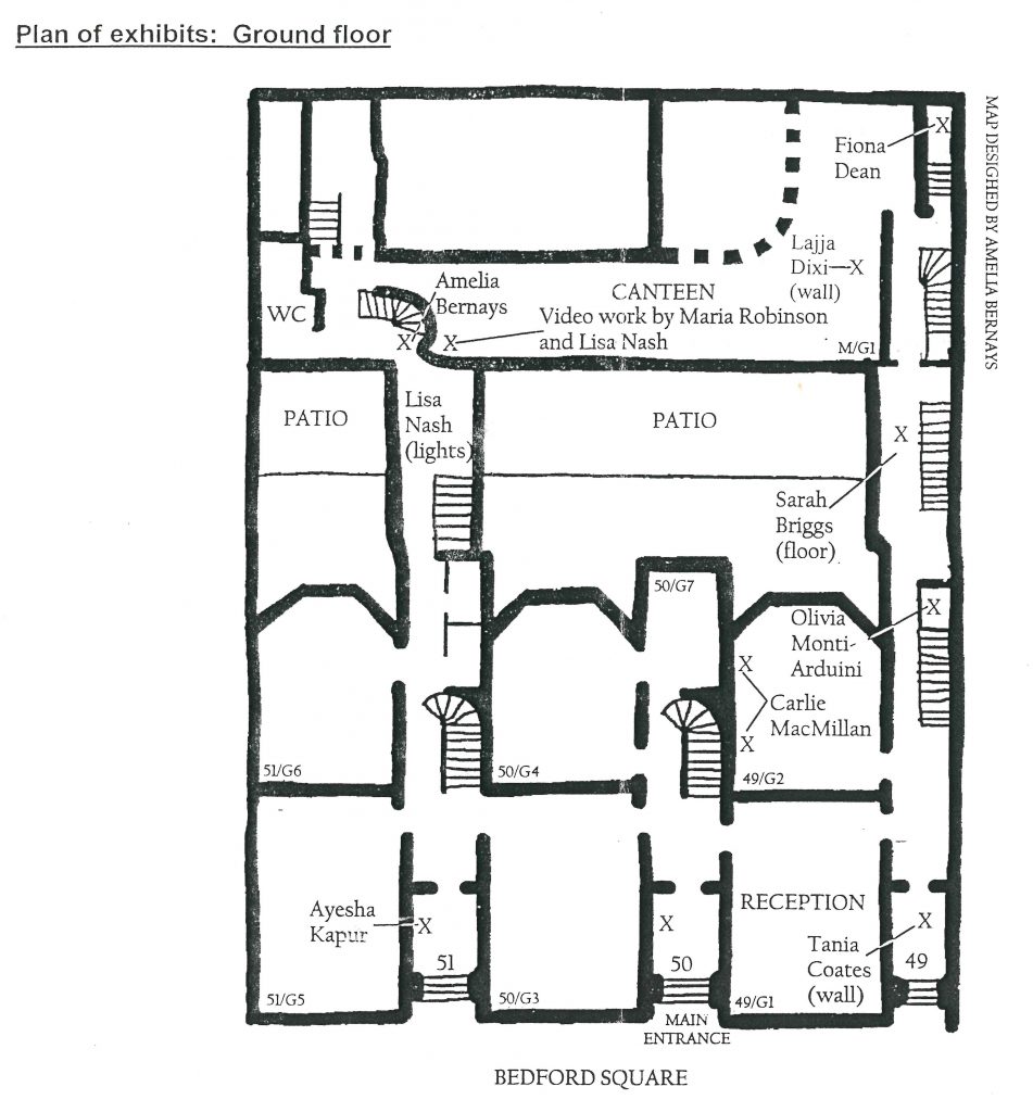 Building map showing plan of exhibits