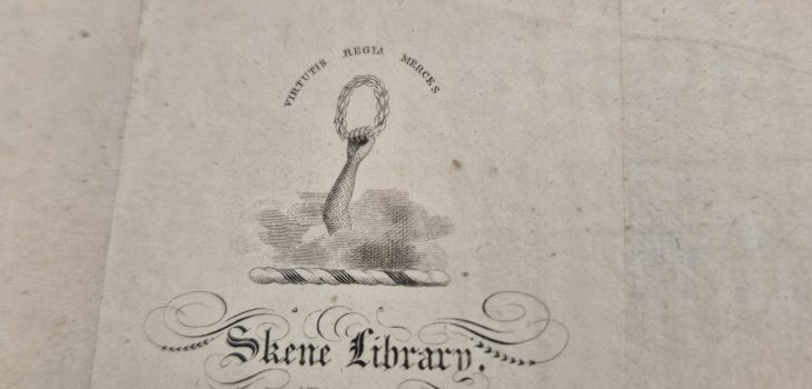 Bookplate of Skene Library