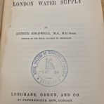 Title page of Arthur Shadwell's "The London water supply" - 1989