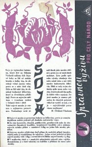 Recipe leaflet on soya in Czech language