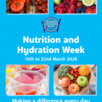 Poster featuring fruit and vegetables for Nutrition and Hydration week