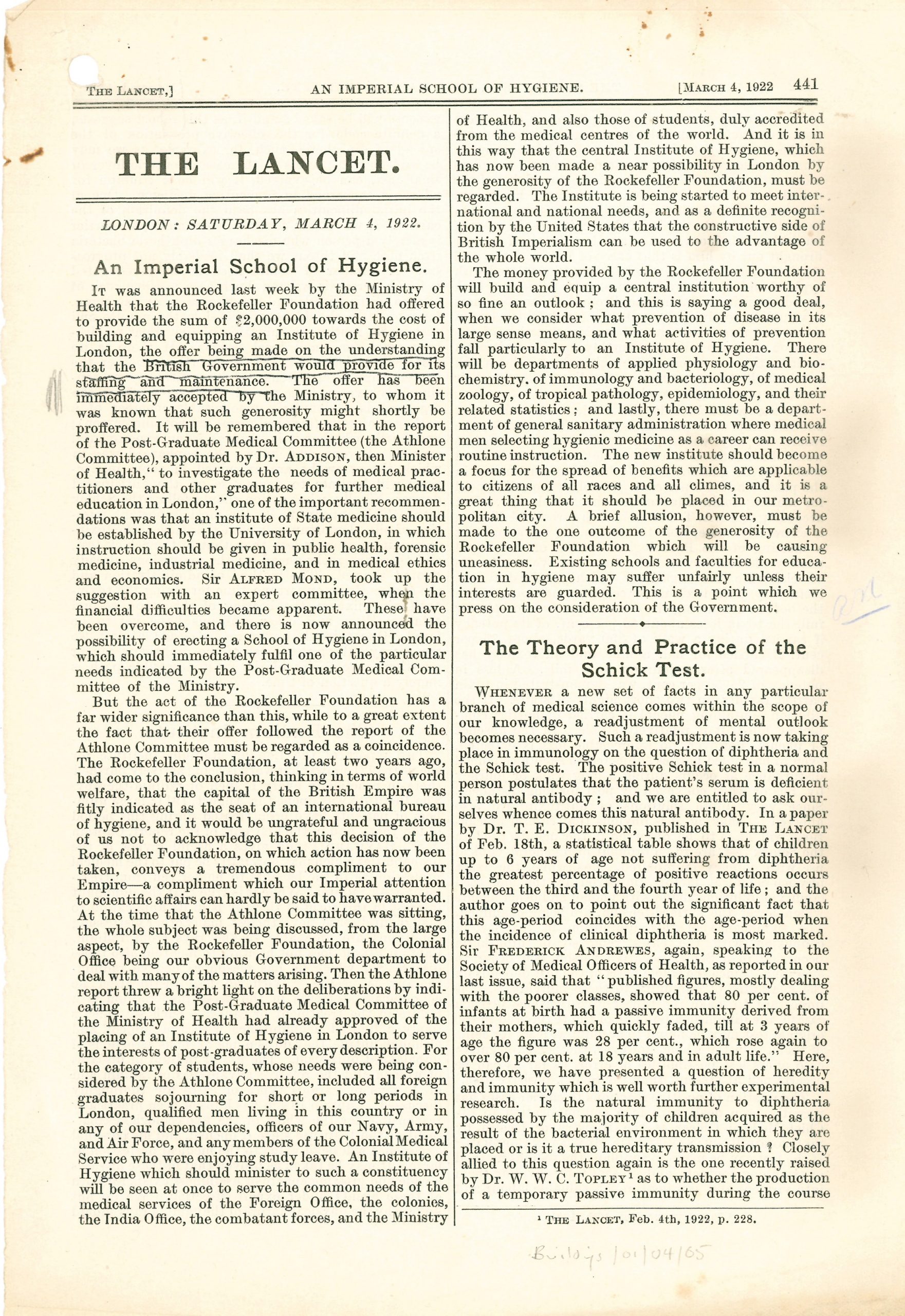 Lancet page