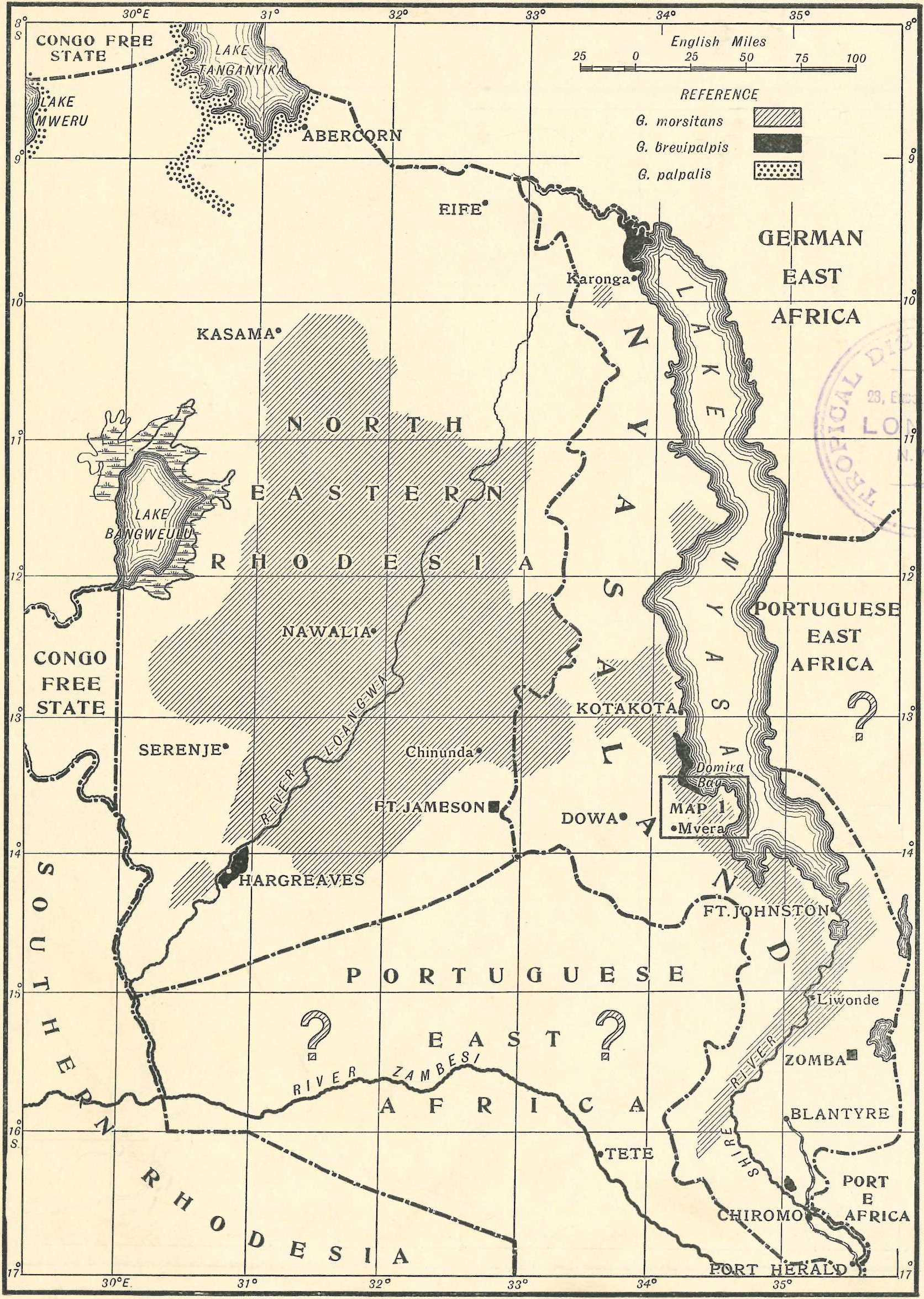 map of nyasaland